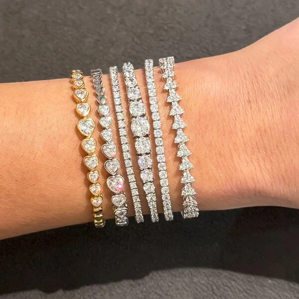 Pulseira riviera joia delicada clássica joia 4 garras 2mm 17cm