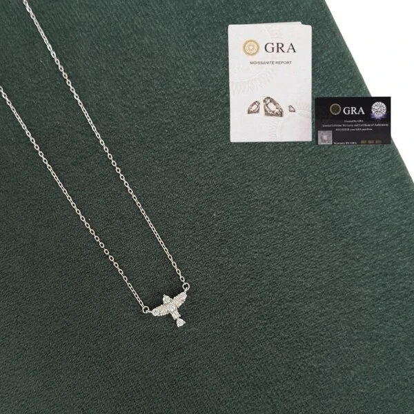 Colar divino espírito Santo moissanite 0.31ct (2mm e 3mm) prata925