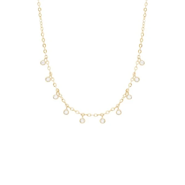 Colar e choker delicada joia boho solitários pontos de luz pendurados