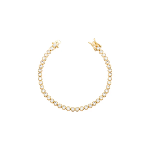 Pulseira riviera joia cravação inglesa 3mm 17cm