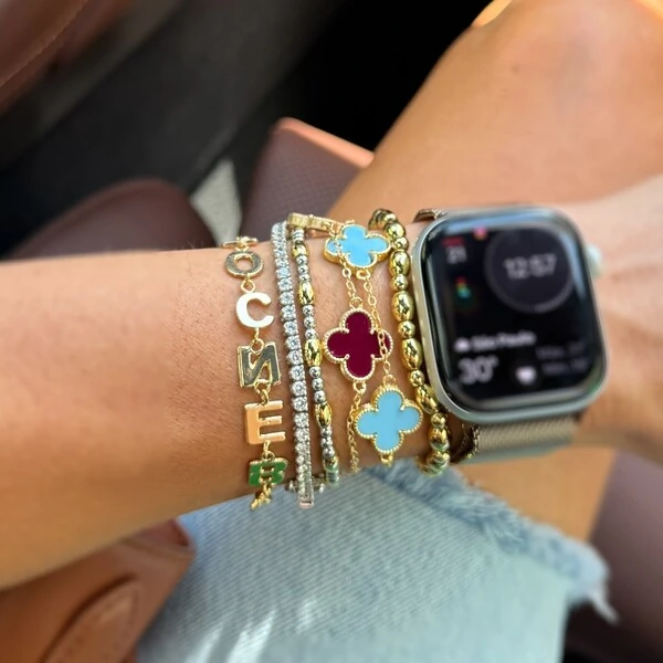 Pulseira trevos inspired ouro18k