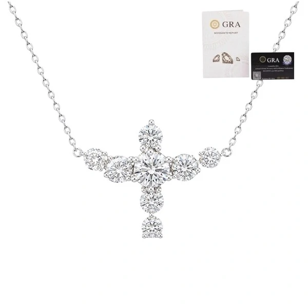 Colar divino espirito santo moissanite 2.34ct 6mm prata925