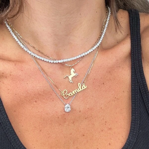 Colar joia solitário gota 1.72ct (7mm) moissanite prata925