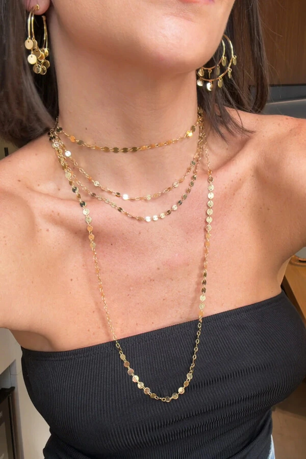 Colar medalhas boho shine (escolha o tamanho)