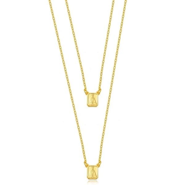 Colar escapulário nossa senhora aparecida ouro18k