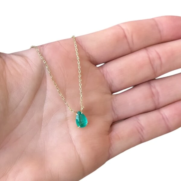 Colar joia gota 9mm turmalina ouro18k