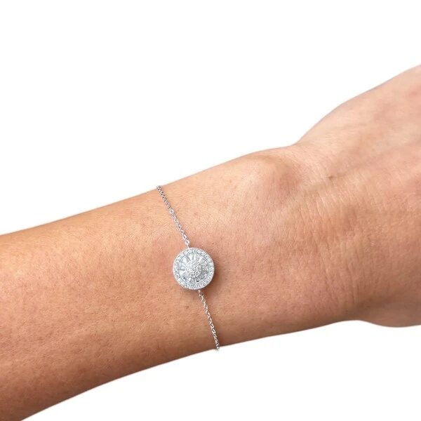 Pulseira joia delicada pizza baguetes prata925