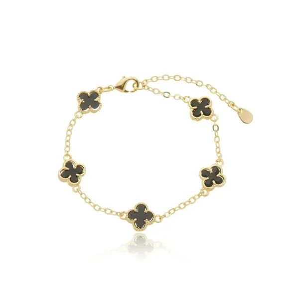 Pulseira cinco trevos ouro18k