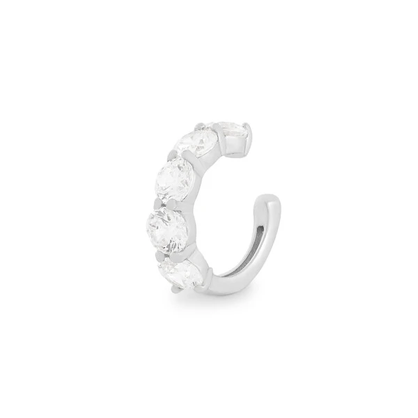 Brinco piercing solitários 3mm regulável prata925