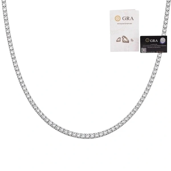 Colar riviera moissanite 4 garras 2.5mm 0.0625ct prata925