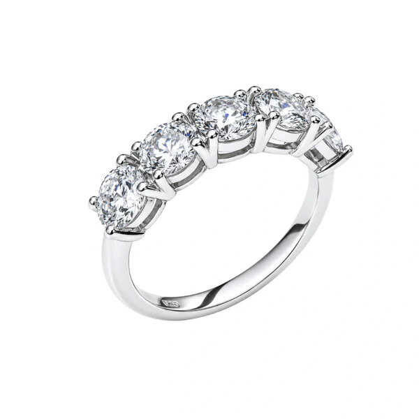 Anel meia cravação solitários moissanite 1.89ct (4mm) prata925