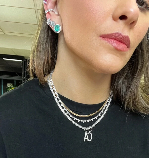 Colar gargantilha malha fita 3mm delicada ouro18k