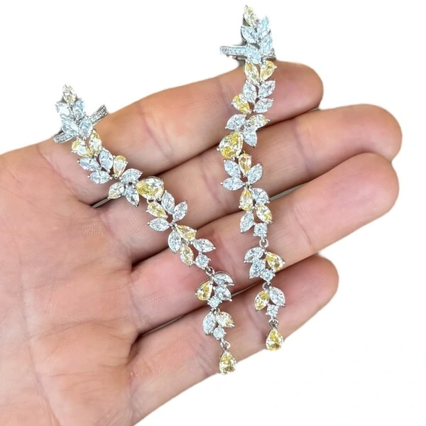 Brinco joia earcuff Veri yellow fancy prata925