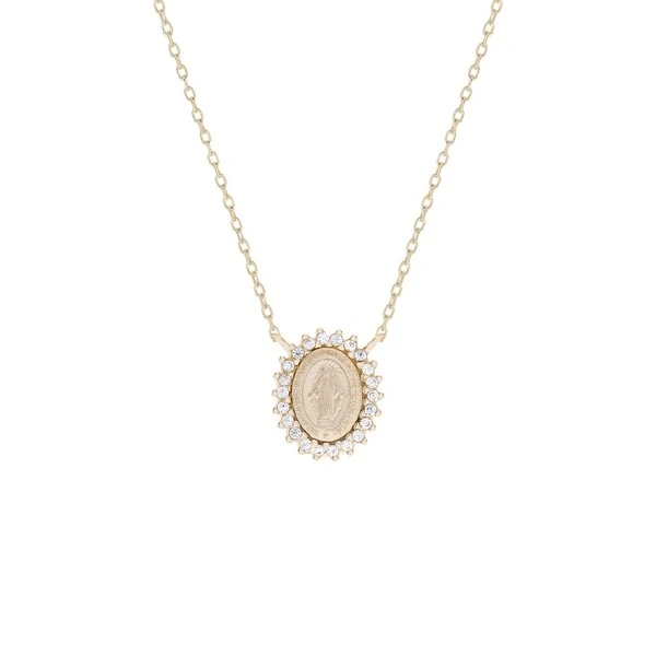 Colar medalha nossa senhora das graças prata925 com banho de ouro 18K