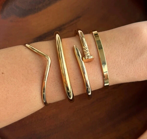 Pulseira prego clássica joia ouro18k