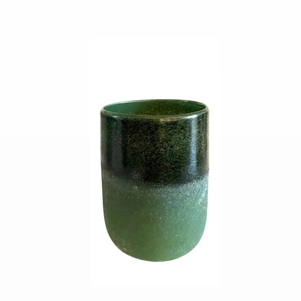 FotoVaso Decorativo de Vidro em Tons de Verde Fosco