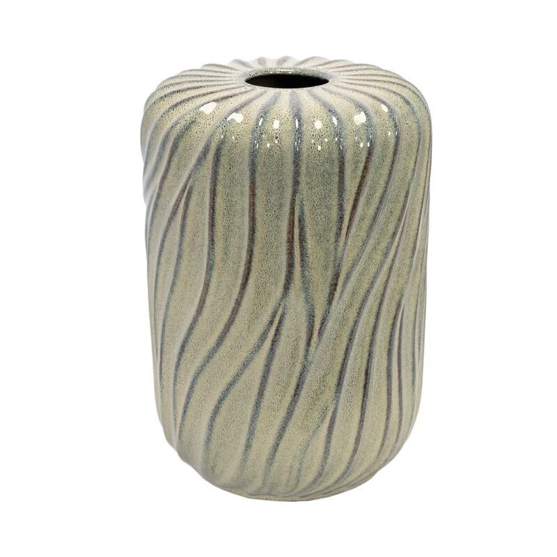 FotoVaso Decorativo de Cerâmica Bege e Marrom