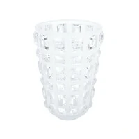 Vaso Decorativo em Vidro Fosco com Pastilhas Translúcidas