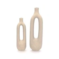 Vaso Decorativo em Cerâmica Off-White – Vazado