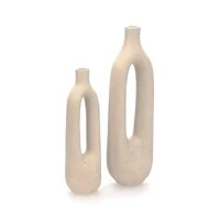 Vaso Decorativo em Cerâmica Off-White – Vazado
