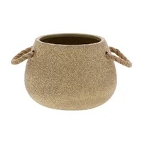 Vaso Decorativo em Cerâmica com Alça em Corda