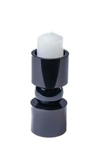 Castiçal Preto em Cristal