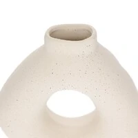 Vaso Decorativo em Cerâmica Off-White Vazado