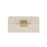 Caixa Decorativa em MDF com Revestimento em PU e Metais Dourados