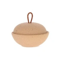 Pote Decorativo em Cerâmica com Puxador de Couro