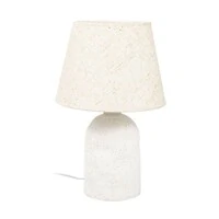 Abajur com Base em Cerâmica e Cúpula de Linho