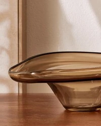 Centro de Mesa em Vidro Marrom