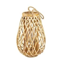 Lanterna em Rattan com Alça de Corda
