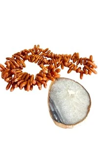 Colar Decorativo em Resina Terracota e Chapa de Ágata