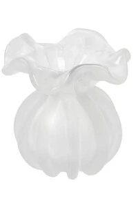 Vaso Decorativo Estilo Murano Incolor Fosco