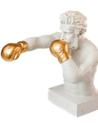 Escultura Lutador de Box em Pó de Pedra
