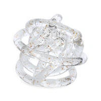 Escultura Decorativa Esfera em Vidro com Partículas Douradas