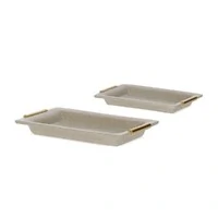 Bandeja em Polirresina com Alça Dourado