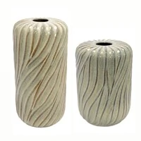 Vaso Decorativo de Cerâmica Bege e Marrom