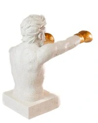 Escultura Lutador de Box em Pó de Pedra