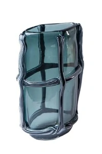 Vaso Decorativo em Vidro Fumê Estilo Murano