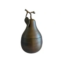 Pote Decorativo em Formato de Pera – Metal Ouro Envelhecido