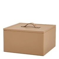 Caixa Decorativa em MDF com Acabamento em PU Bege Escuro