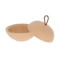 Pote Decorativo em Cerâmica com Puxador de Couro