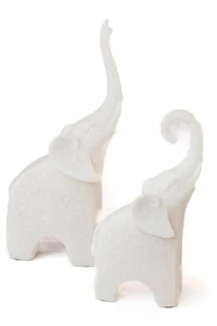 Escultura Decorativa Elefante Mármore Branco