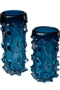 Vaso Decorativo Azul Estilo Murano