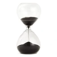 Kit Mini Ampulhetas em Vidro com Areia Preta – 3 Peças