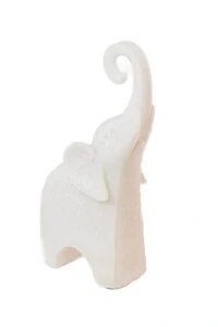 Escultura Decorativa Elefante Mármore Branco