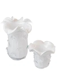 Vaso Decorativo Branco Estilo Murano