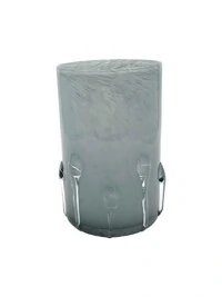 Vaso Decorativo em Vidro Transparente Cinza com Efeito de Gotas