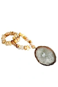 Colar Decorativo em Citrino e Chapa de Ágata